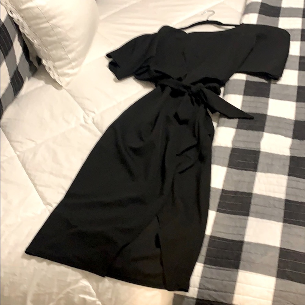Black midi dress